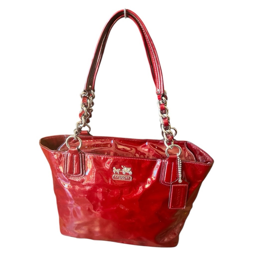 COACH Chelsea | Dark Red Patent Leather with Silver Accents - Picture 3 of 13
